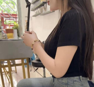 Beauty shop boss lady forced to lift her buttocks