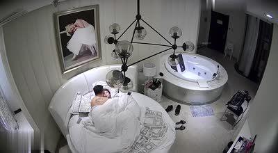 Hotel Hidden Camera – Red Skirt Rich Girl And Her Kept Boy Check In And Fuck Her Pussy With The Flashlight On Her Phone