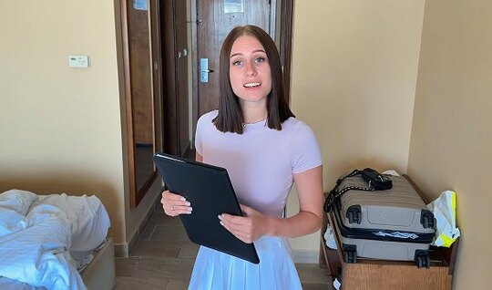 The Hotel Administrator Allowed Herself To Be Fucked In The Pussy From The First Person.