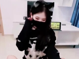 Banana Show xjx737 Cat-eared Miss seduces muscular security guard into having sex and ejaculating inside him